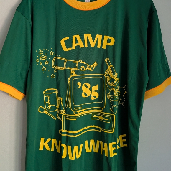 Stranger Things Camp Know Where T-Shirt Dustin Season 3 Women's Large Men's M - Picture 2 of 8